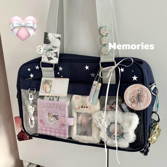 Black Crochet Ita Bag for K-Pop Stans - Customize Your Style with Rhinestones - Picture 7 of 8